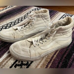 White Vans Off The Wall High Top Shoes, Women’s Size 9